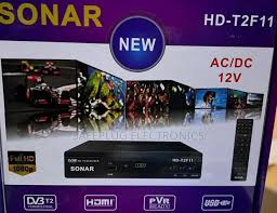 Sonar HD-T2F11 Free To Air Digital TV Decoder Full HD 1080p, DVB-T2 Receiver with HDMI & USB Support, PVR Recording, AC/DC 12V Compatible Set Top Box with Remote Control