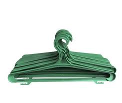 Green Plastic Clothes Hangers Set, Strong Durable Wardrobe Organizers, Lightweight Anti-Slip Design, Space Saving for Shirts, Dresses, Coats, Laundry Drying, Home Closet Storage Essentials