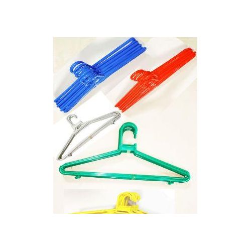 Green Plastic Clothes Hangers Set, Strong Durable Wardrobe Organizers, Lightweight Anti-Slip Design, Space Saving for Shirts, Dresses, Coats, Laundry Drying, Home Closet Storage Essentials