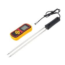 GM640 grain moisture meter with dual probe, digital tester for rice, wheat, maize, corn moisture measurement, portable handheld device with LCD display