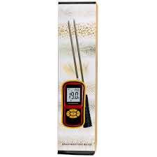 GM640 grain moisture meter with dual probe, digital tester for rice, wheat, maize, corn moisture measurement, portable handheld device with LCD display