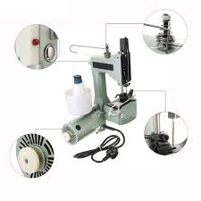 GK9-2 Portable Electric Bag Closing Sewing Machine, Industrial Sack Stitching Machine for Rice, Flour, Fertilizer and Grain Bags, Heavy Duty Handheld Stitching Tool