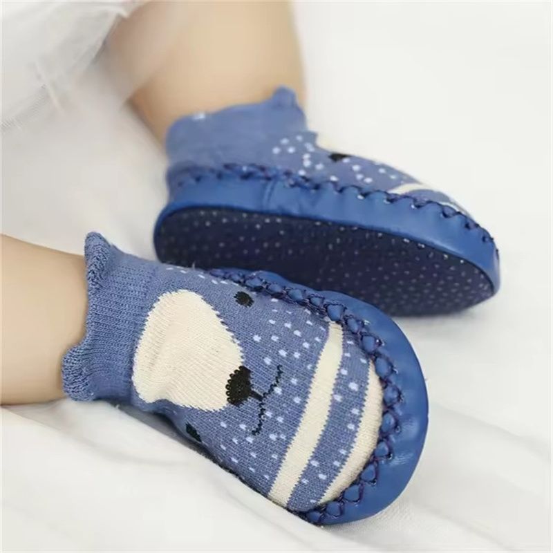 Baby Shoes Socks Children Infant Cartoon Socks Baby Gift Kids Indoor Floor Socks Leather Sole Non-Slip Thick Towel Socks