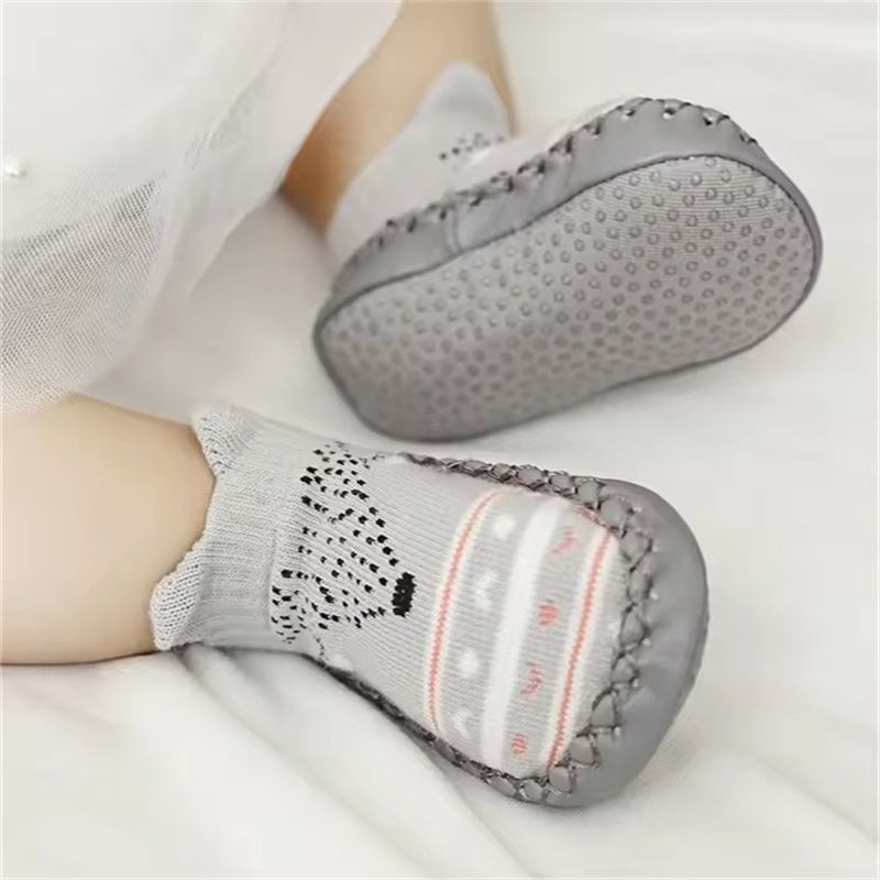 Baby Shoes Socks Children Infant Cartoon Socks Baby Gift Kids Indoor Floor Socks Leather Sole Non-Slip Thick Towel Socks