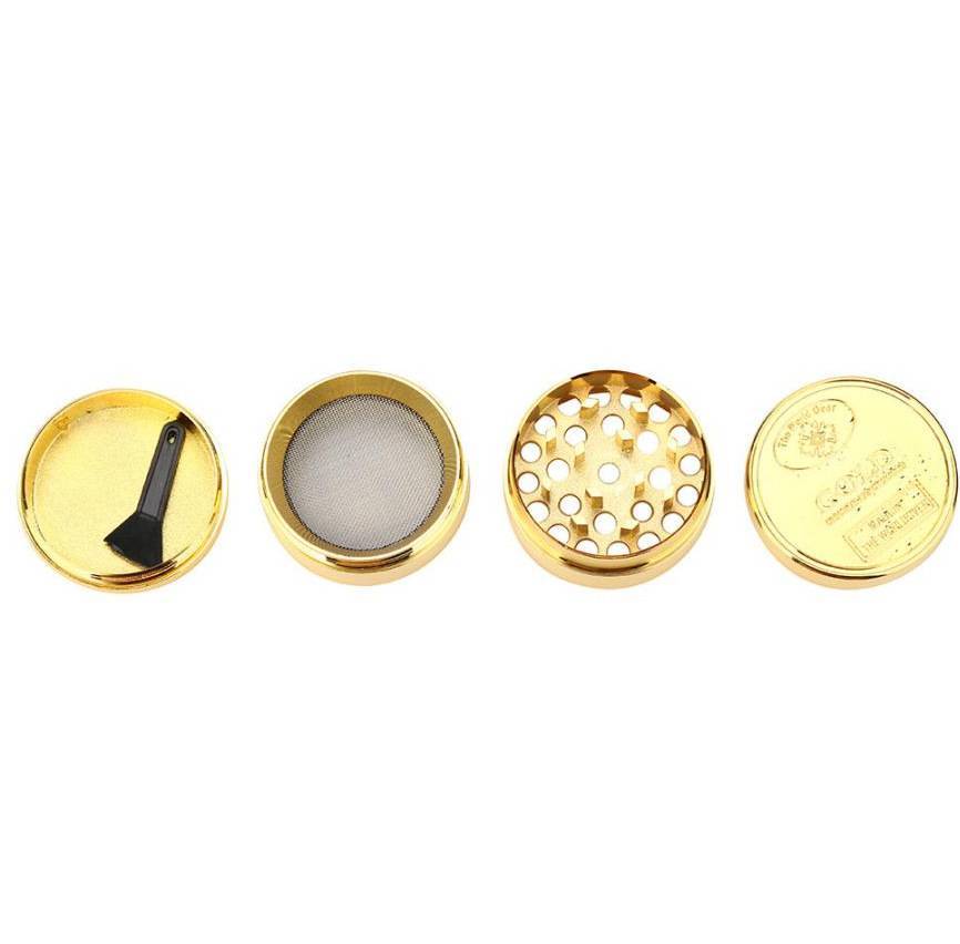 Hot Sale Alloy Herbal Herb Tobacco Grinder Spice Weed Grinders Smoking Pipe Accessories Gold Smoke Cutter B2-163-4