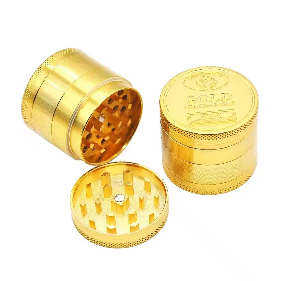 Hot Sale Alloy Herbal Herb Tobacco Grinder Spice Weed Grinders Smoking Pipe Accessories Gold Smoke Cutter B2-163-4