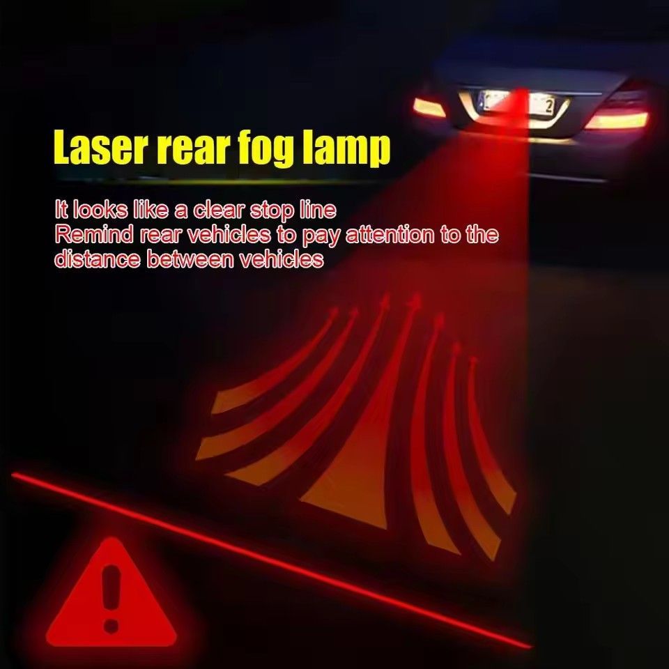Car Anti-collision Laser Fog Light Auto Anti-fog Parking Stop Braking Signal Indicators Motorcycle LED Warning Light Car-Styling C-645