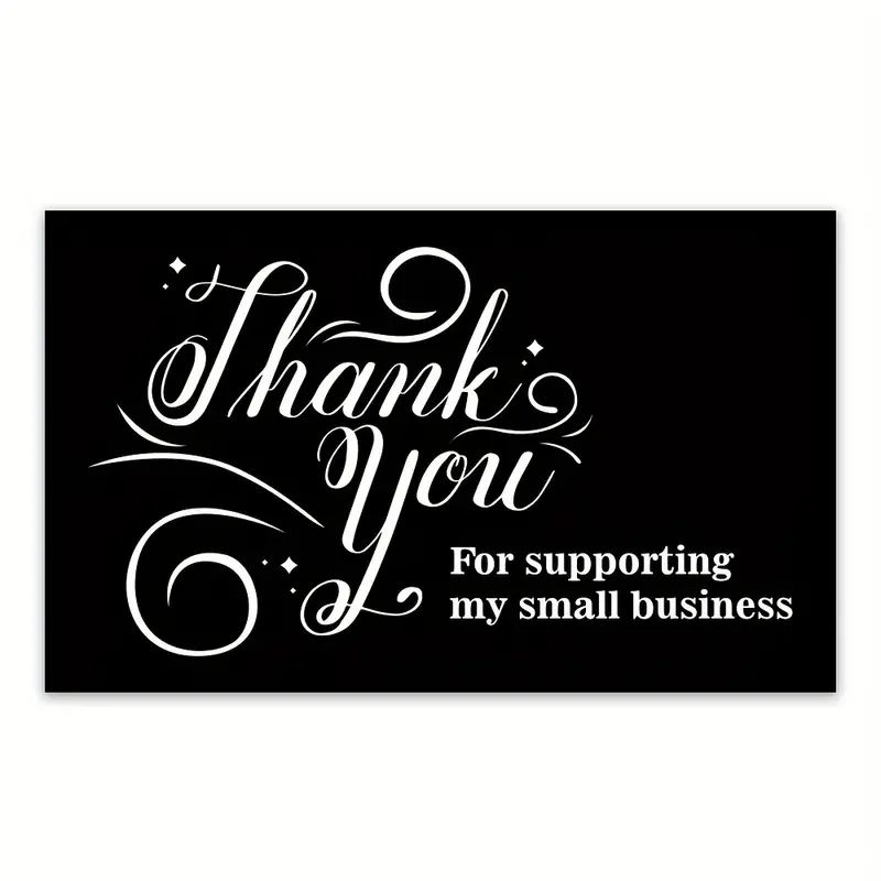 50pcs/bag Thank You Cards For Purchasing Commercial Decoration Sticker Gift Package Sticker Label Card T-101