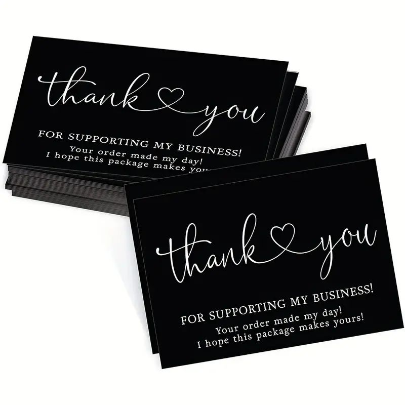50pcs/bag Thank You Cards For Purchasing Commercial Decoration Sticker Gift Package Sticker Label Card T-101