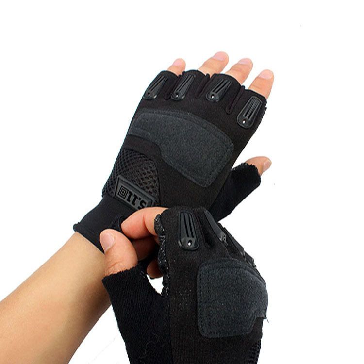 Sports Fitness Non-slip Wearable Half Finger Gloves Outdoor Riding Handmade Protective GlovesO-4-10