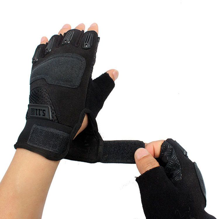 Sports Fitness Non-slip Wearable Half Finger Gloves Outdoor Riding Handmade Protective GlovesO-4-10
