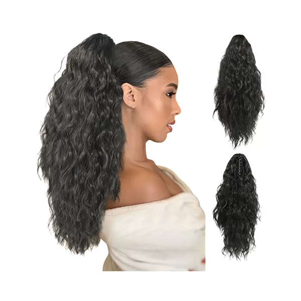 European and American water ripple wool roll gripper clip, ponytail curly hair fluffy wig,ponytailwomen'sfakebraidgripperclipwig
