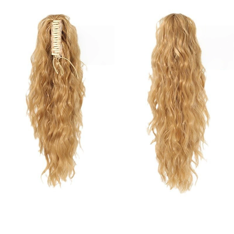European and American water ripple wool roll gripper clip, ponytail curly hair fluffy wig,ponytailwomen'sfakebraidgripperclipwig