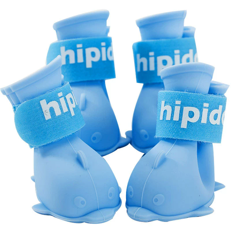 4pcs/set Waterproof Pet Dog Shoes Anti-slip Rain Boots Footwear for Small Cats Dogs Puppy Dog Pet Booties Pet Paw Accessories
