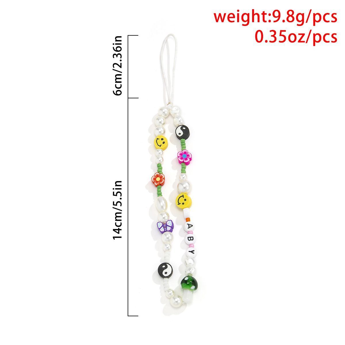 Cute Bracelet Lanyard for iPhone Samsung Huawei Xiaomi Mobile Phone Case Bead Anti-Lost Wrist Strap Car KeychainC-561- A-1405