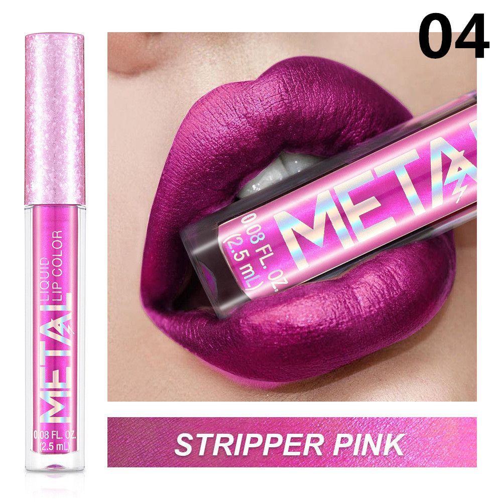 1PCMetallic Matte Lipstick Waterproof Pearl Lip Gloss Long Lasting Non-Stick Cup Lip Glaze Shimmer Glitter Lips Makeup  Cosmetics B2-1073- view 9