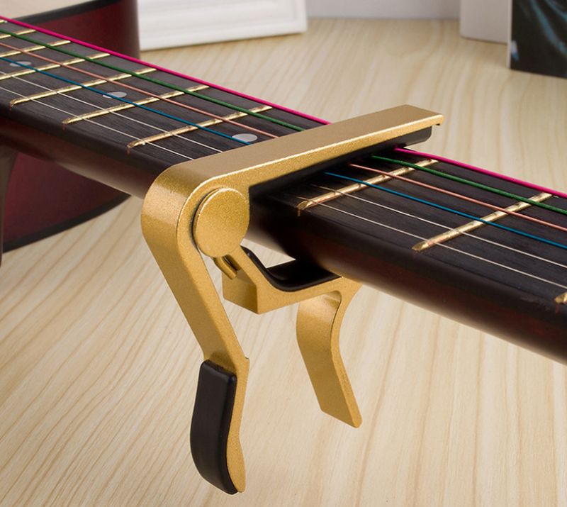 High Quality Aluminium Alloy Metal Guitar Capo Quick Change Clamp Key Acoustic Classic Guitar Capo Tone Adjusting Guitar Parts E-379