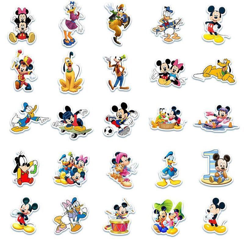 50PCS Disney Movie Mickey Mouse Stickers Anime Decals DIY Skateboard Laptop Motorcycle Cool Cute Cartoon Sticker