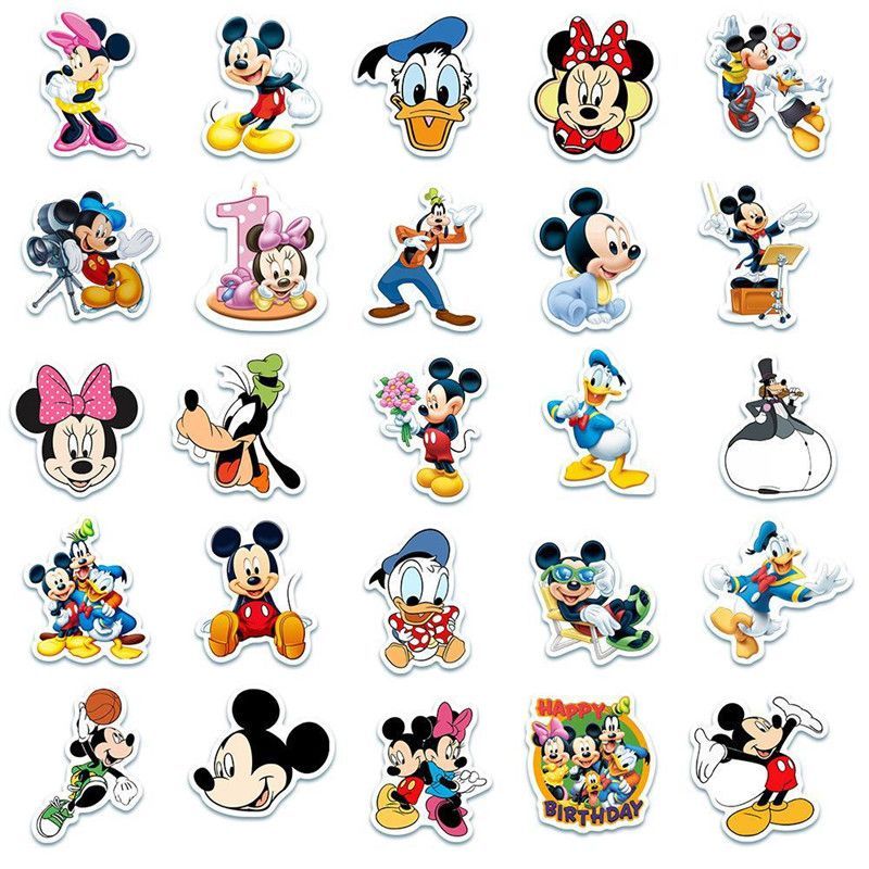 50PCS Disney Movie Mickey Mouse Stickers Anime Decals DIY Skateboard Laptop Motorcycle Cool Cute Cartoon Sticker