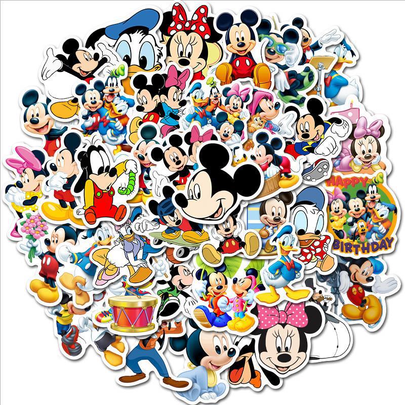 50PCS Disney Movie Mickey Mouse Stickers Anime Decals DIY Skateboard Laptop Motorcycle Cool Cute Cartoon Sticker