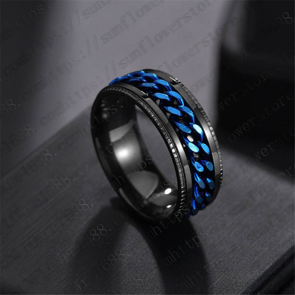 boboman Cool Stainless Steel Rotatable Men Ring High Quality Spinner Chain Punk Women Jewelry for Party Gift A-1540