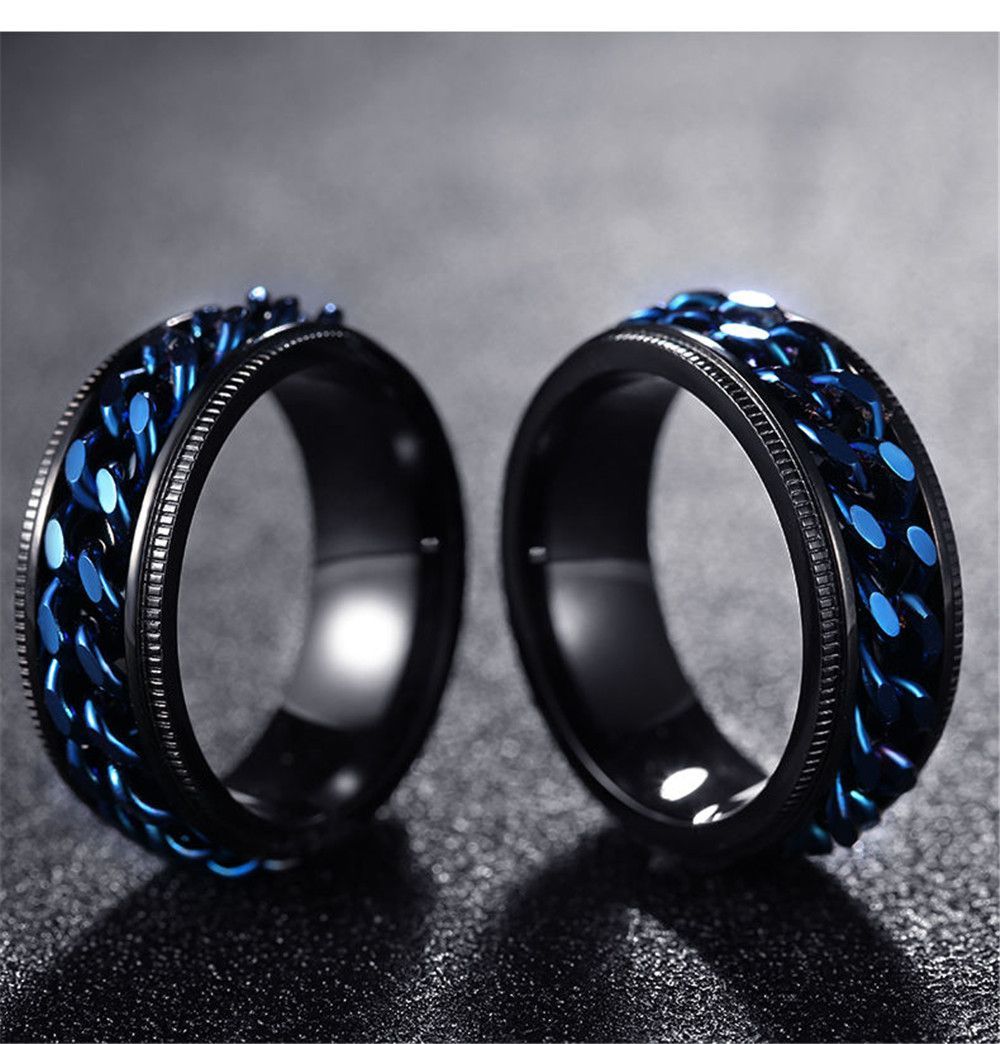 boboman Cool Stainless Steel Rotatable Men Ring High Quality Spinner Chain Punk Women Jewelry for Party Gift A-1540