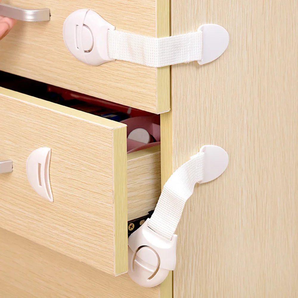 10pcs Child Safety Cabinet Lock Baby Proof Security Protector Drawer Door Cabinet Lock Plastic Protection Kids Safety Door Lock E-1141
