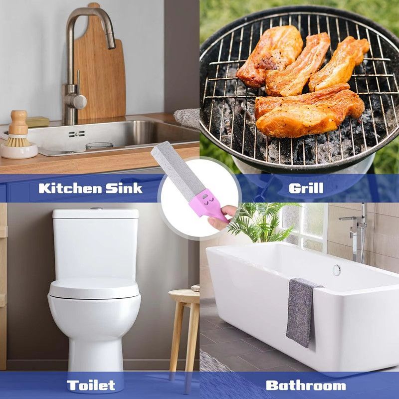 1PC Pumice Stone Toilet Brush with Long Handle Pumice Cleaning Brushes Floating Stone Toilet Brush for Cleaning Toilet Bathroom