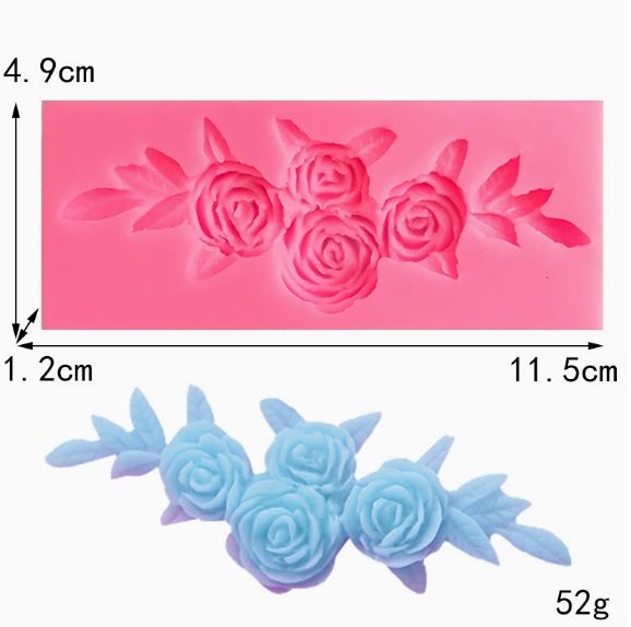 Tree Rose Flower Form Silicone Molds Cookie Cutter Cake Decorating Tools Wedding Fondant Decoration D12--3