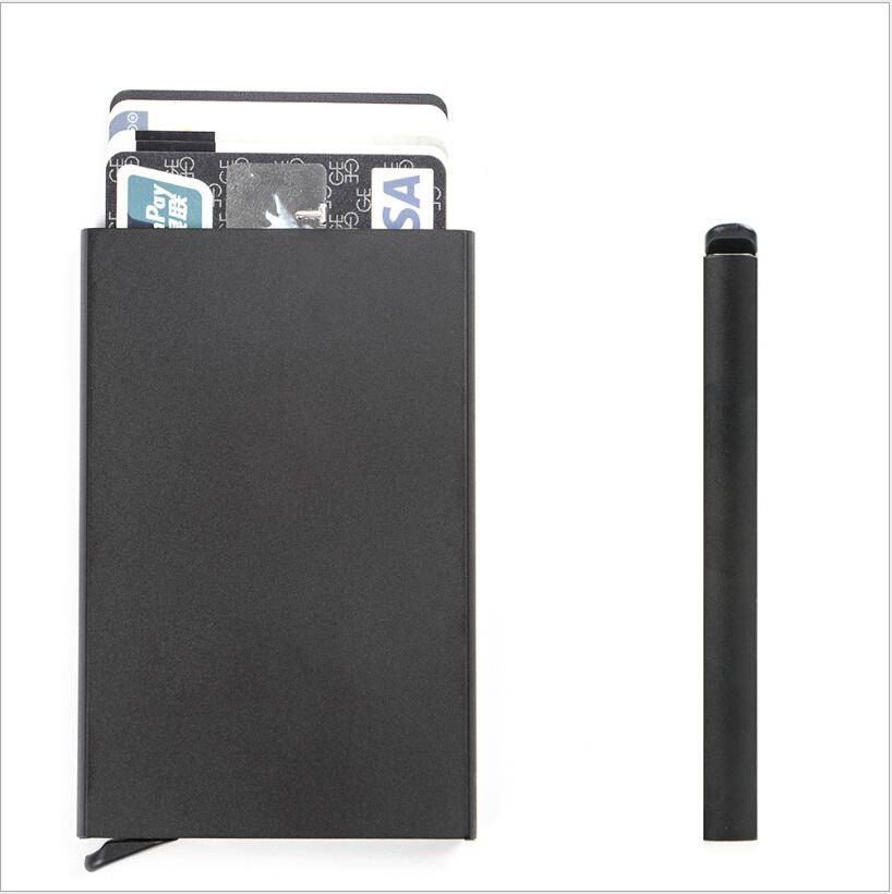 Aluminum alloy card box credit card package RFID anti-magnetic metal automatic box business card holder travel portable