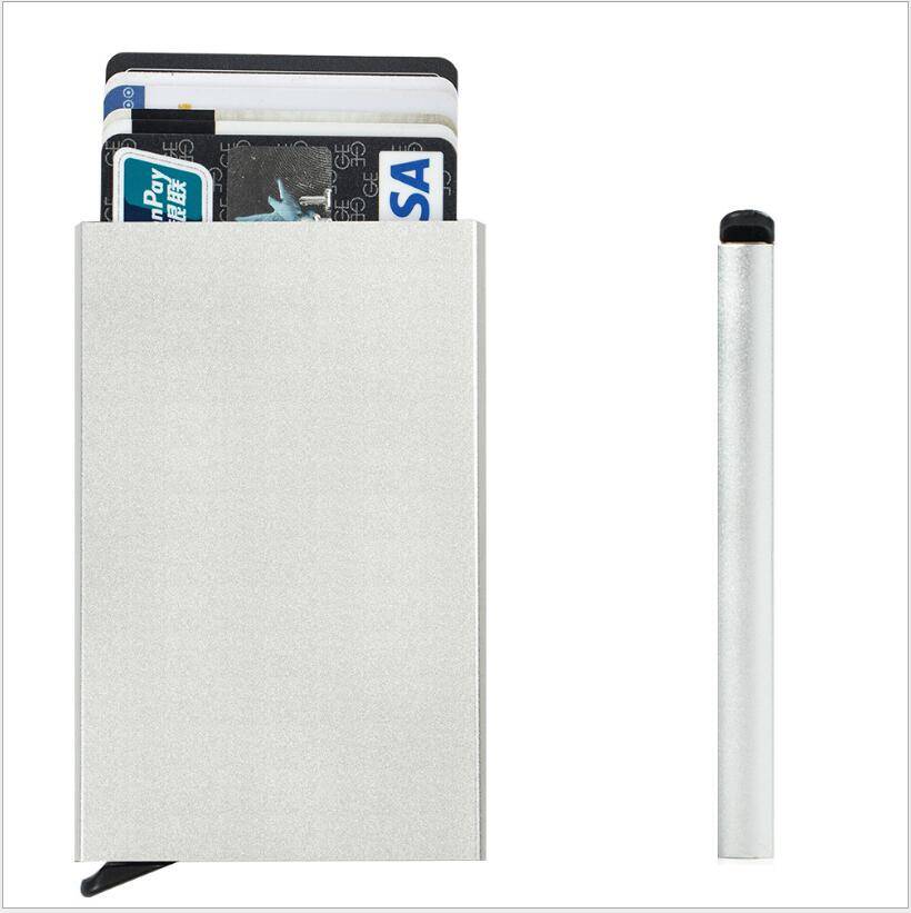 Aluminum alloy card box credit card package RFID anti-magnetic metal automatic box business card holder travel portable