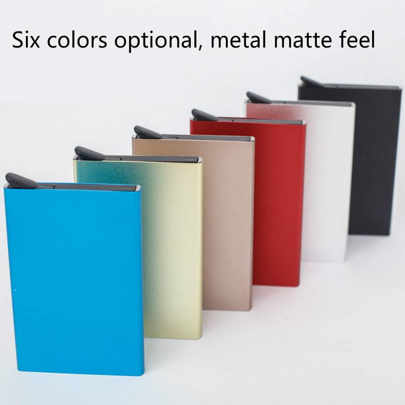 Aluminum alloy card box credit card package RFID anti-magnetic metal automatic box business card holder travel portable