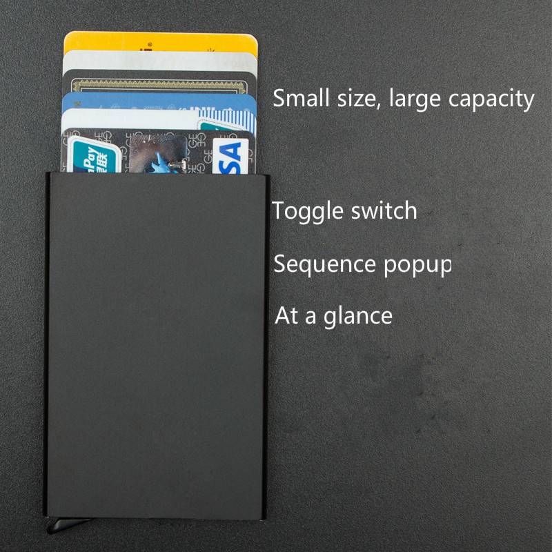 Aluminum alloy card box credit card package RFID anti-magnetic metal automatic box business card holder travel portable