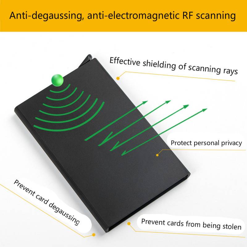 Aluminum alloy card box credit card package RFID anti-magnetic metal automatic box business card holder travel portable