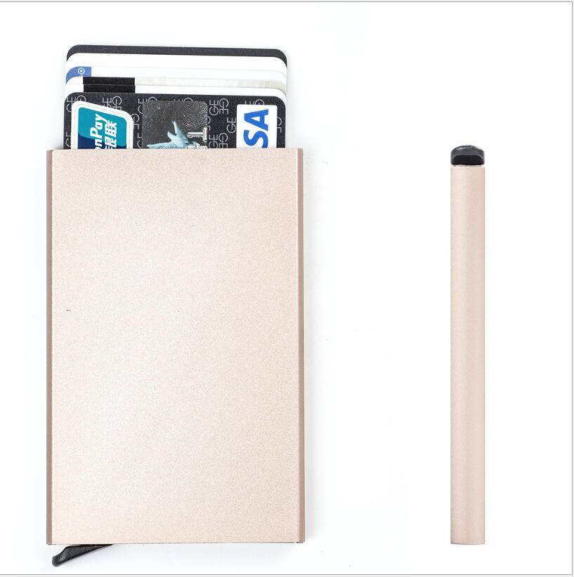 Aluminum alloy card box credit card package RFID anti-magnetic metal automatic box business card holder travel portable