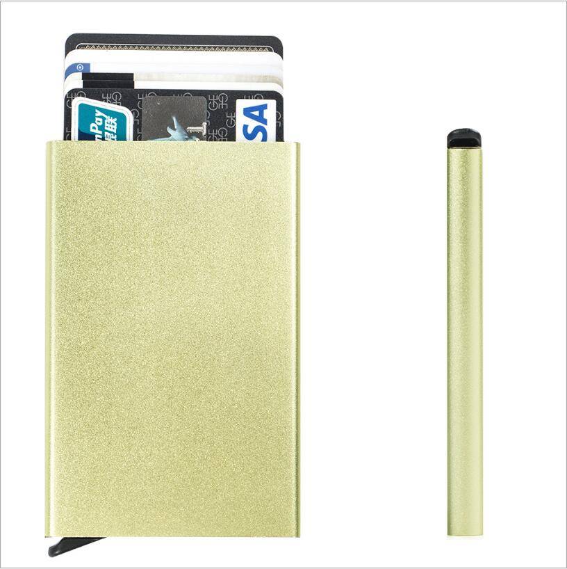 Aluminum alloy card box credit card package RFID anti-magnetic metal automatic box business card holder travel portable