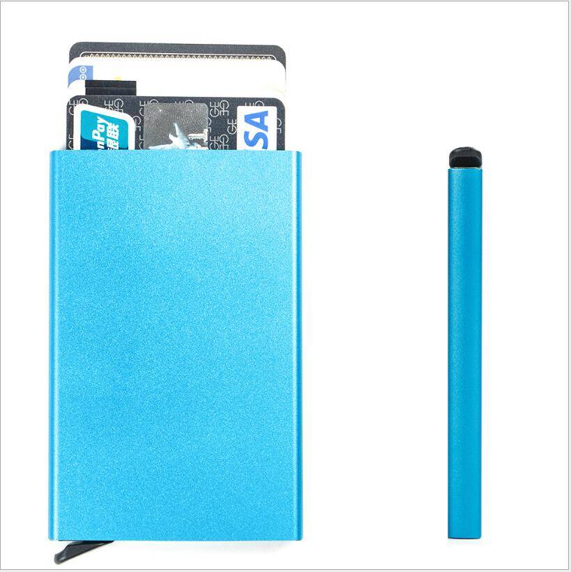 Aluminum alloy card box credit card package RFID anti-magnetic metal automatic box business card holder travel portable