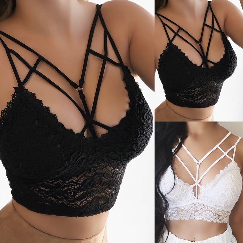 Women Sexy Underwear Black Lace Bralette Push Up Bras For Women Bras Tank Tops Female Sleeveless Tank &