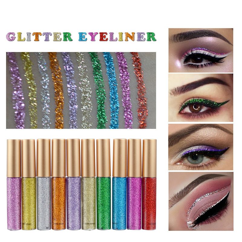 Shining Glitter Liquid Eyeliner Pencil Diamond Shimmer Eye Liner Rose Gold Color Eyeliner Makeup For Eye Cosmetics B2-185