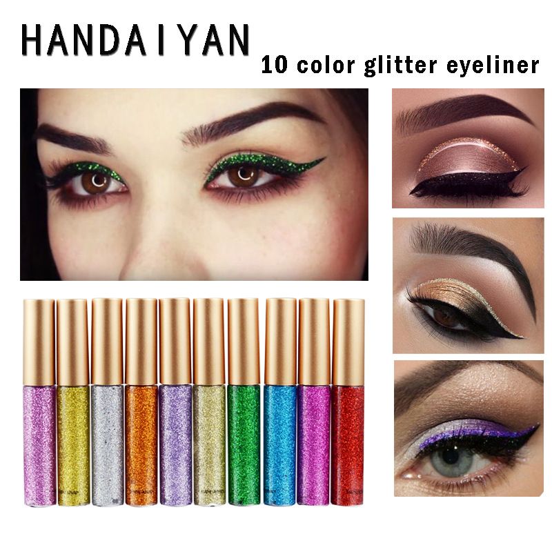 Shining Glitter Liquid Eyeliner Pencil Diamond Shimmer Eye Liner Rose Gold Color Eyeliner Makeup For Eye Cosmetics B2-185