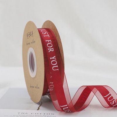Transparent Snow Gauze Ribbon Satin Ribbon Holiday DIY Gift Cake Flower Packaging Ribbon Printing Floral Ribbon &