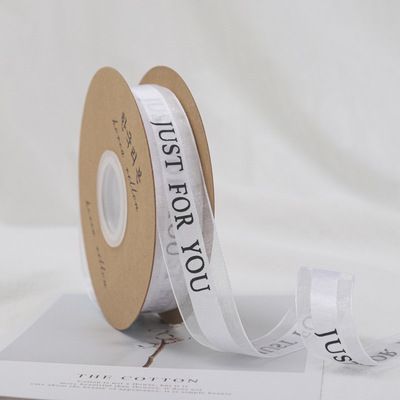 Transparent Snow Gauze Ribbon Satin Ribbon Holiday DIY Gift Cake Flower Packaging Ribbon Printing Floral Ribbon &