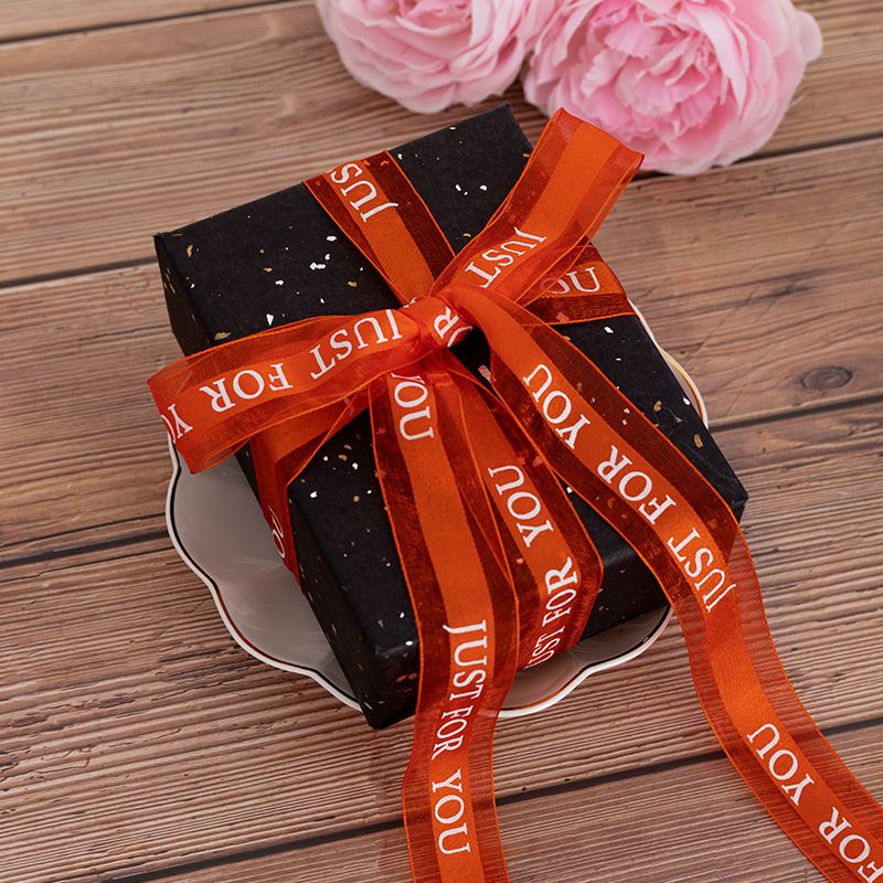Transparent Snow Gauze Ribbon Satin Ribbon Holiday DIY Gift Cake Flower Packaging Ribbon Printing Floral Ribbon &