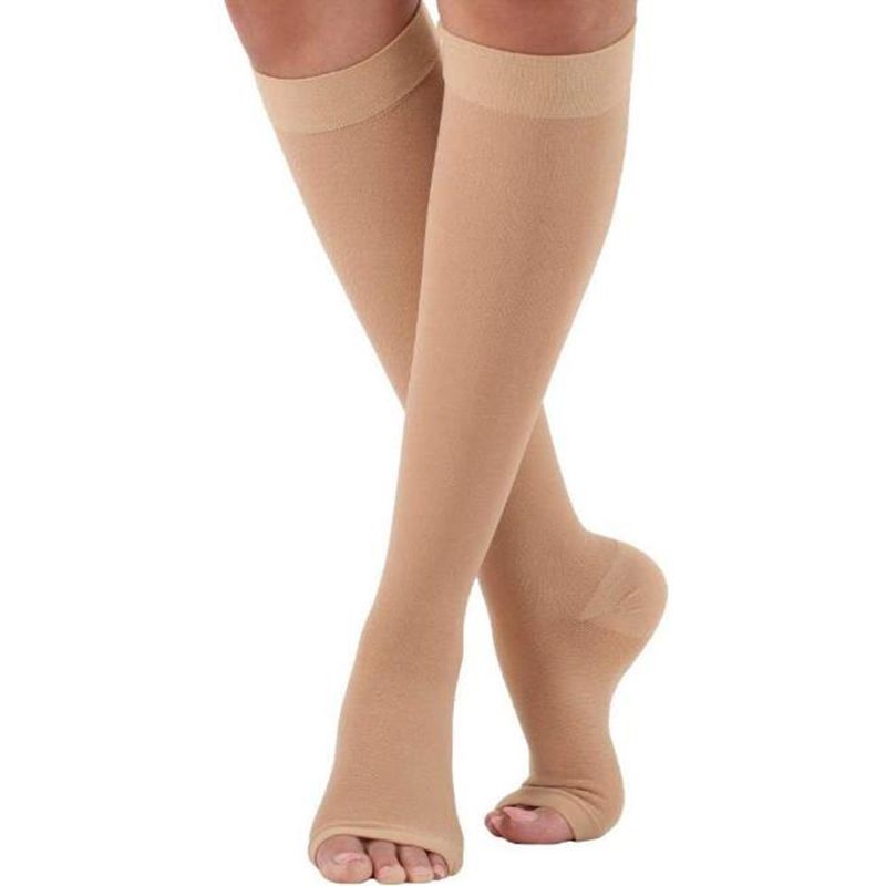 Elastic Open Toe High Tube Calf Compression Socks Varicose Veins Treatment Shaping Gradient Pressure Shaping Socks FZ-460