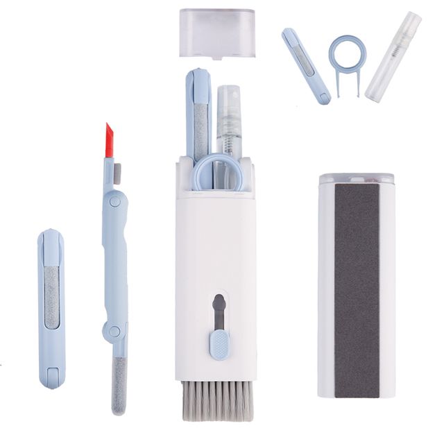 7-in-1 Computer Keyboard Cleaner Brush Kit Earphone Cleaning Pen For Headset iPad Phone Cleaning Tools Cleaner Keycap Puller Kit C-112