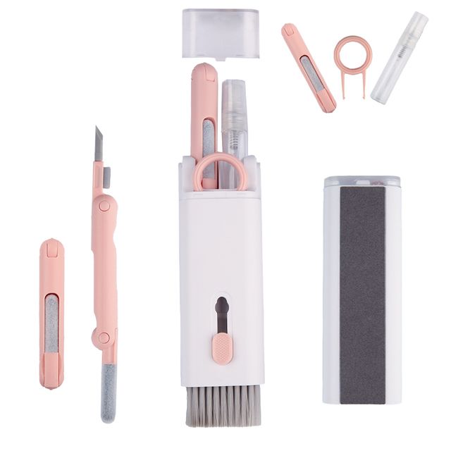 7-in-1 Computer Keyboard Cleaner Brush Kit Earphone Cleaning Pen For Headset iPad Phone Cleaning Tools Cleaner Keycap Puller Kit C-112