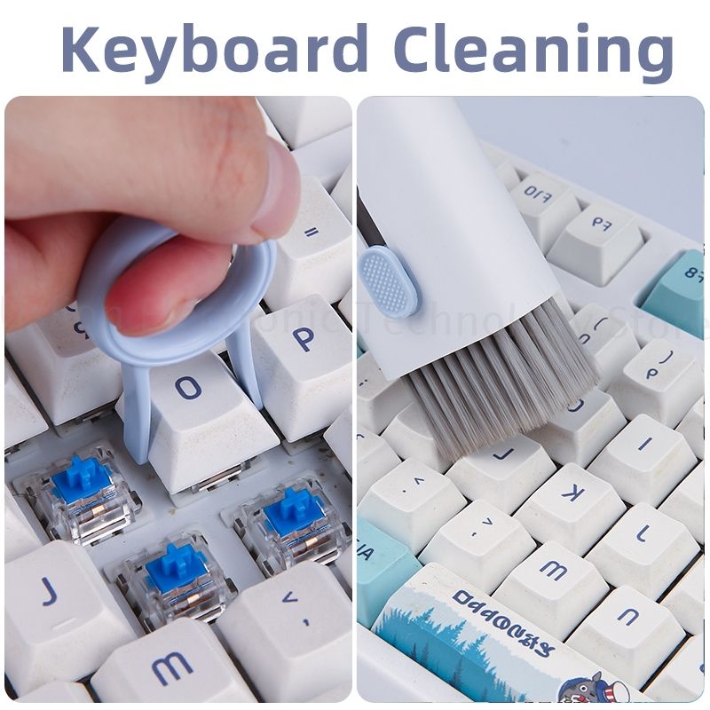 7-in-1 Computer Keyboard Cleaner Brush Kit Earphone Cleaning Pen For Headset iPad Phone Cleaning Tools Cleaner Keycap Puller Kit C-112