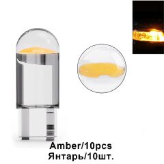10X New W5W LED Canbus T10 Car Lights COB Glass Interior Parts Bulbs 6000K White Auto License Plate Lamp Dome Read Light 12V  C-289