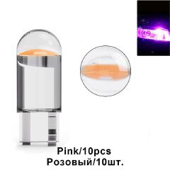 10X New W5W LED Canbus T10 Car Lights COB Glass Interior Parts Bulbs 6000K White Auto License Plate Lamp Dome Read Light 12V  C-289