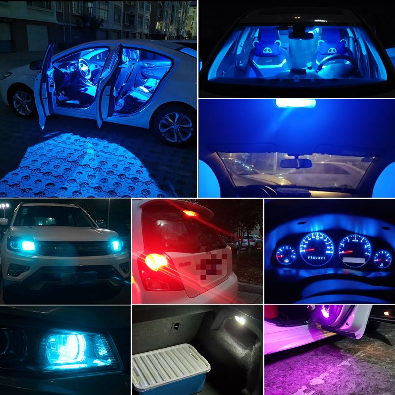 10X New W5W LED Canbus T10 Car Lights COB Glass Interior Parts Bulbs 6000K White Auto License Plate Lamp Dome Read Light 12V 24V C-289